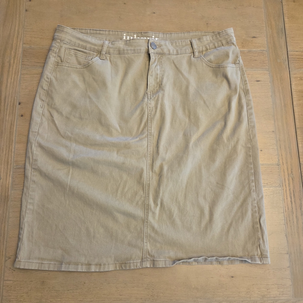 Women's Beige Pencil Skirt